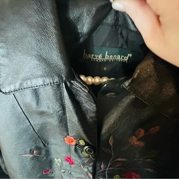 Harve Benard Leather Embroidered Jacket - Picture 3 of 3
